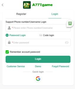 How to Register on A777 Game